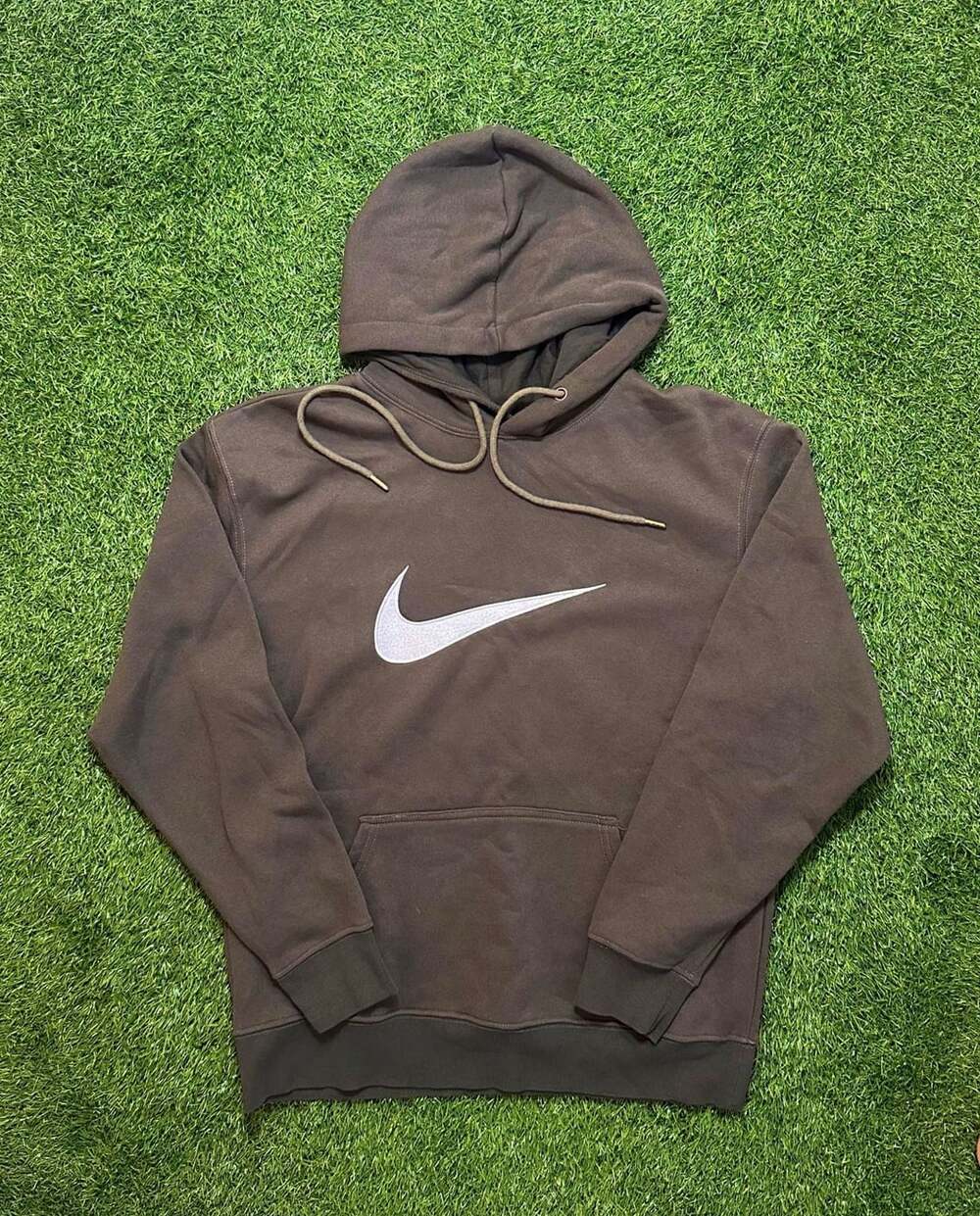 Vintage Nike Center Swoosh Mocha Brown Hoodie Sweatshirt